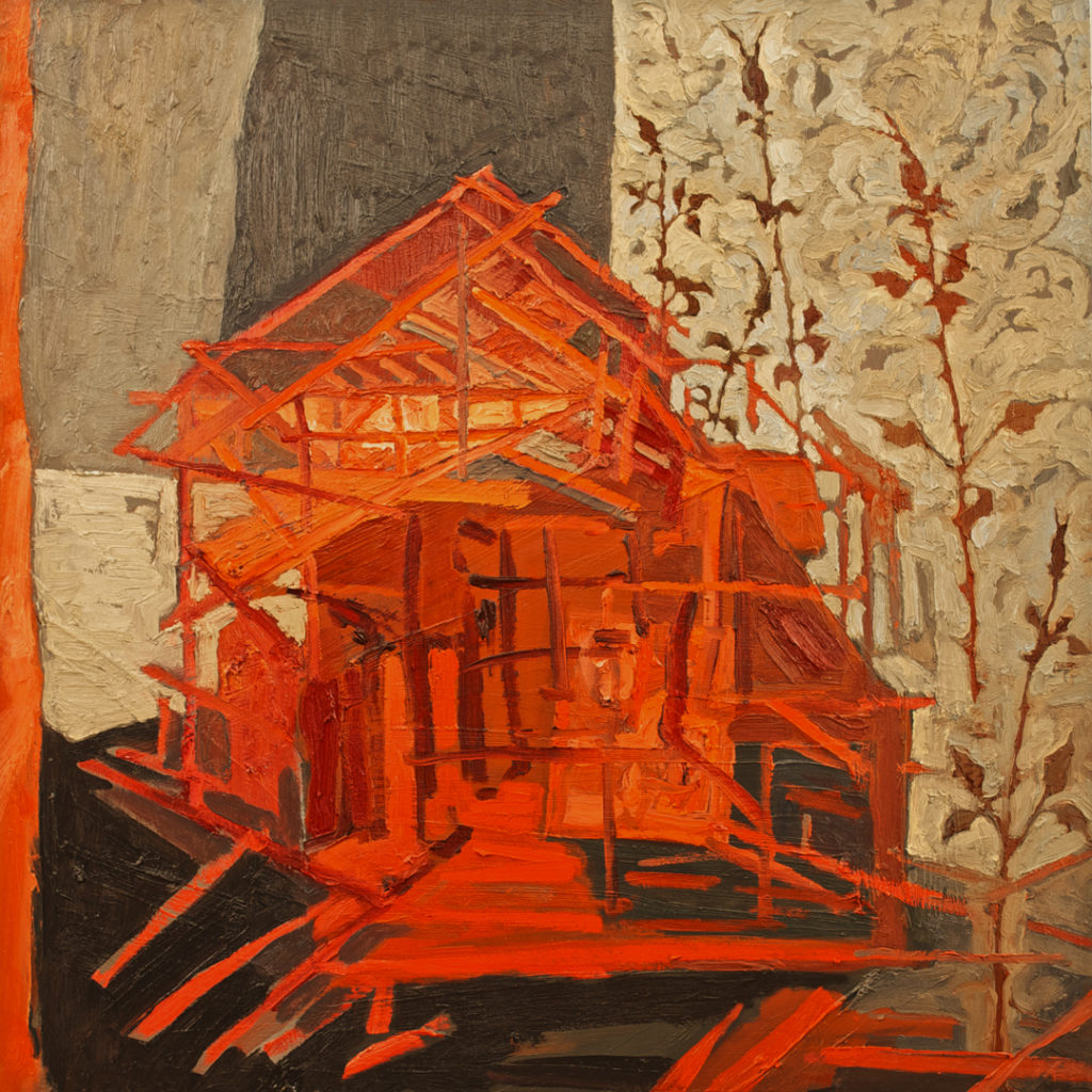 Red Rose House | Jeff Nye, 2015 | oil on hardboard | 24" x 24"
